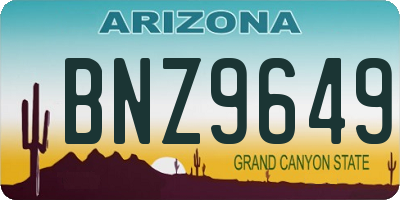 AZ license plate BNZ9649