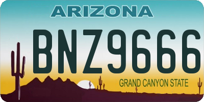 AZ license plate BNZ9666