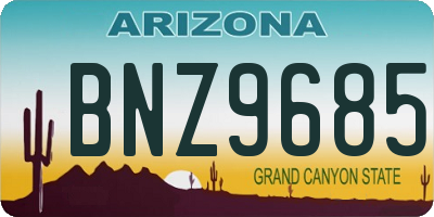 AZ license plate BNZ9685