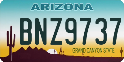 AZ license plate BNZ9737