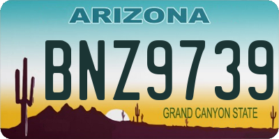 AZ license plate BNZ9739