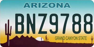 AZ license plate BNZ9788