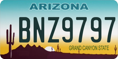 AZ license plate BNZ9797