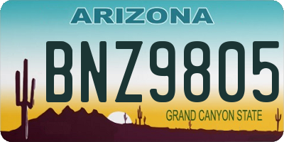 AZ license plate BNZ9805