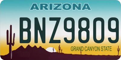AZ license plate BNZ9809