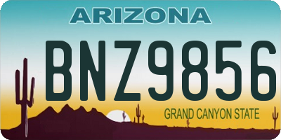 AZ license plate BNZ9856