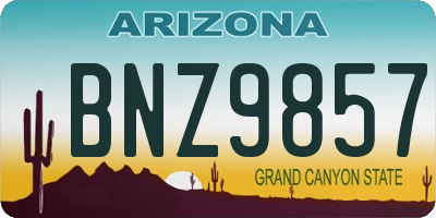 AZ license plate BNZ9857