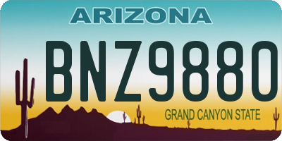 AZ license plate BNZ9880