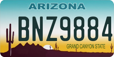 AZ license plate BNZ9884