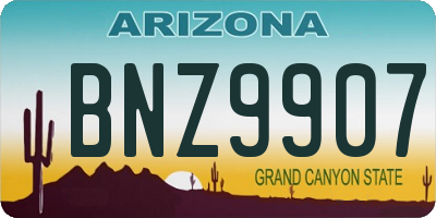 AZ license plate BNZ9907