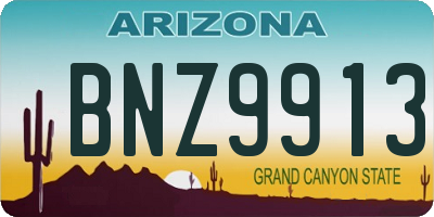 AZ license plate BNZ9913