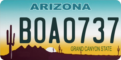AZ license plate BOA0737