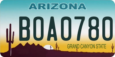 AZ license plate BOA0780