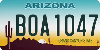 AZ license plate BOA1047