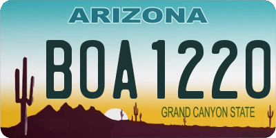 AZ license plate BOA1220