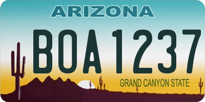 AZ license plate BOA1237