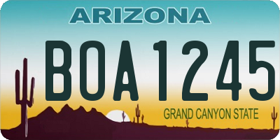 AZ license plate BOA1245