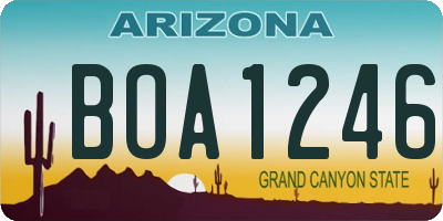 AZ license plate BOA1246