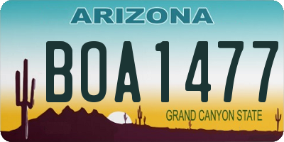AZ license plate BOA1477
