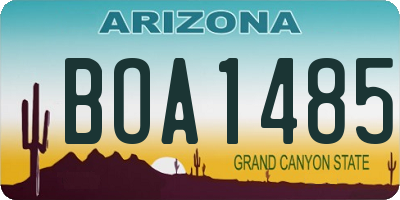 AZ license plate BOA1485