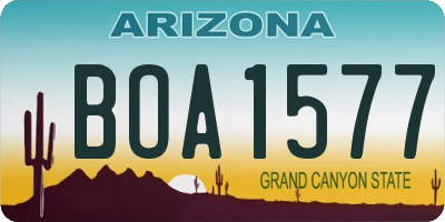AZ license plate BOA1577
