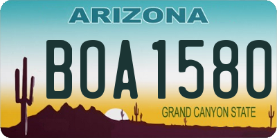 AZ license plate BOA1580