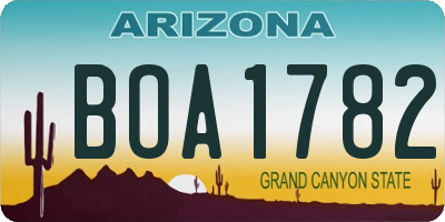 AZ license plate BOA1782