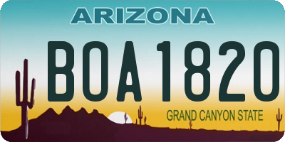 AZ license plate BOA1820