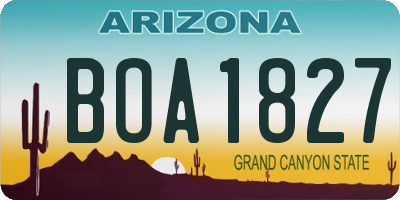 AZ license plate BOA1827