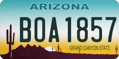 AZ license plate BOA1857