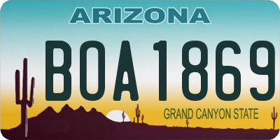 AZ license plate BOA1869