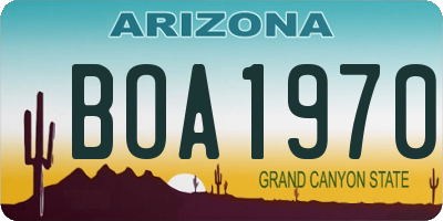 AZ license plate BOA1970