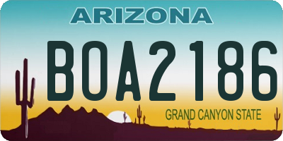 AZ license plate BOA2186