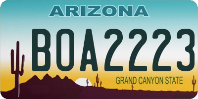 AZ license plate BOA2223