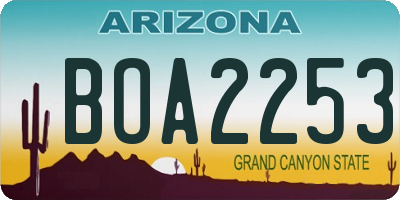 AZ license plate BOA2253