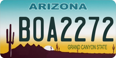 AZ license plate BOA2272