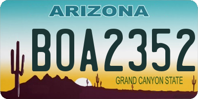 AZ license plate BOA2352