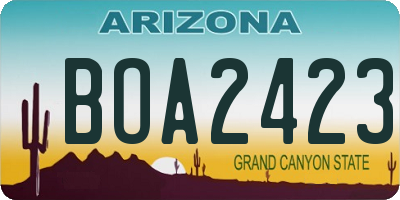 AZ license plate BOA2423