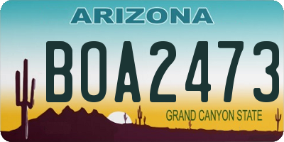 AZ license plate BOA2473