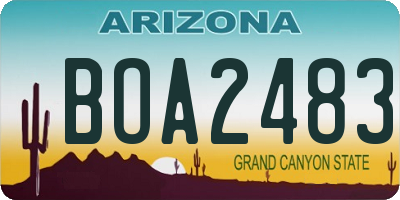 AZ license plate BOA2483
