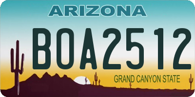 AZ license plate BOA2512