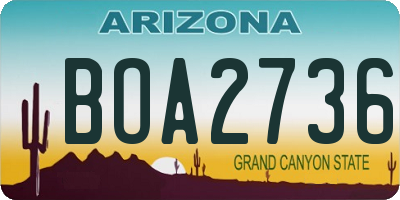 AZ license plate BOA2736
