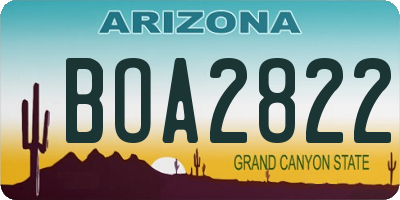 AZ license plate BOA2822