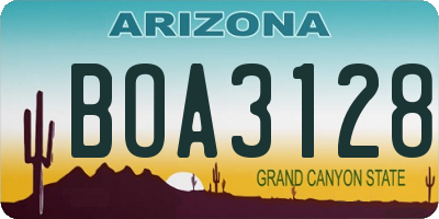 AZ license plate BOA3128