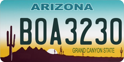 AZ license plate BOA3230