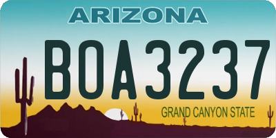 AZ license plate BOA3237