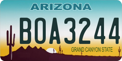 AZ license plate BOA3244