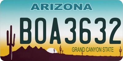 AZ license plate BOA3632