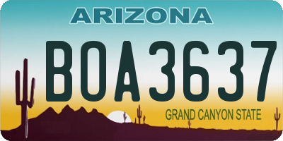 AZ license plate BOA3637