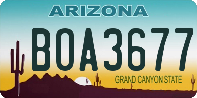 AZ license plate BOA3677